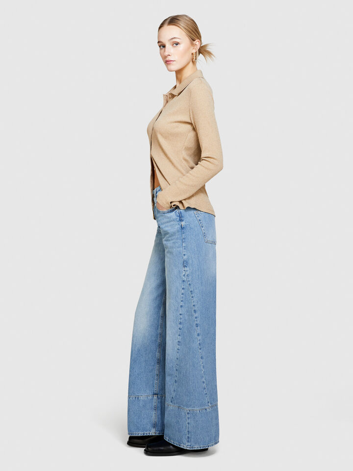 Wide leg jeans - women's palazzo jeans - Blue | Sisley image number 2